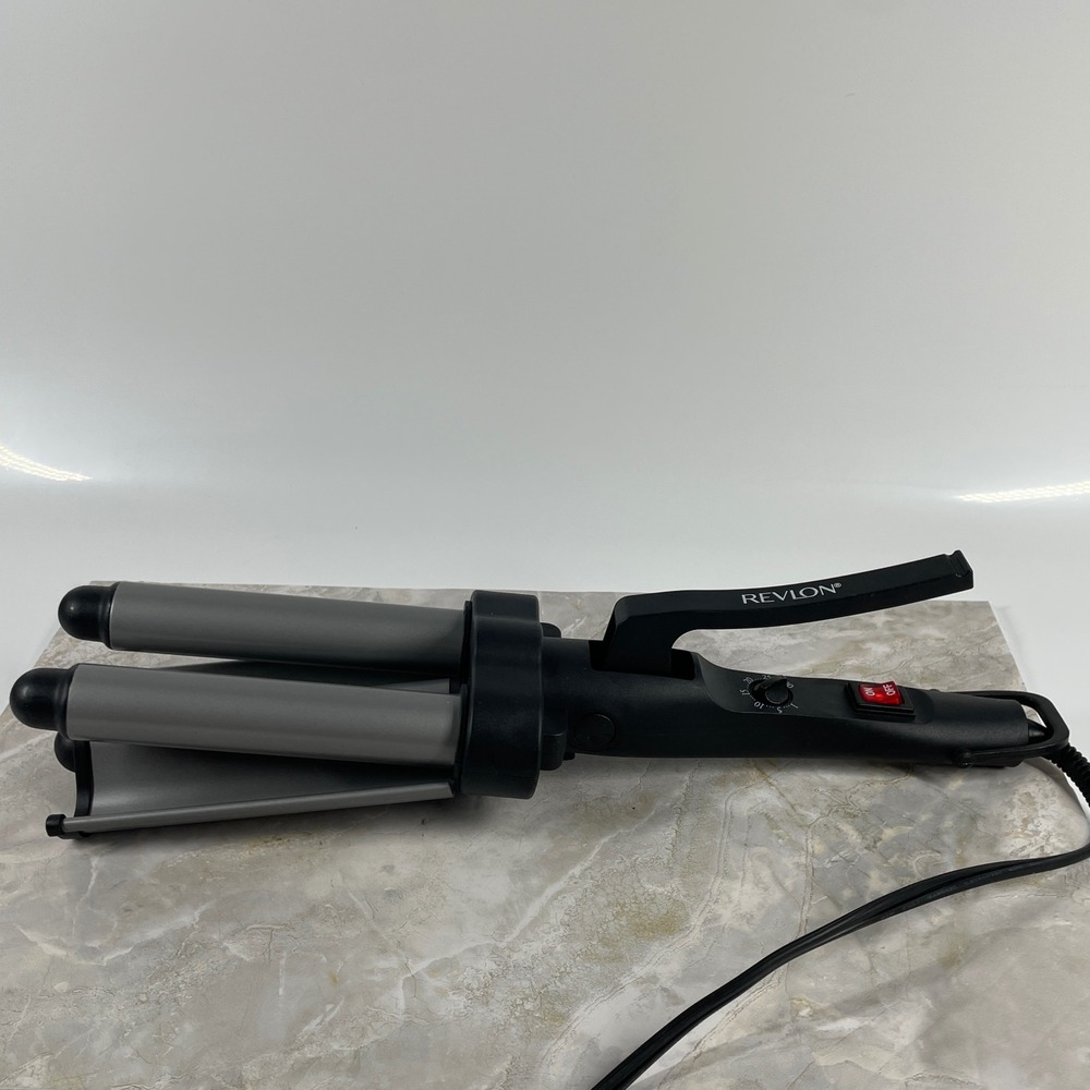 Revlon Jumbo 3 Barrel Hair Waver Ceramic Tourmaline Black Gray RV084